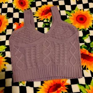 Purple knit cropped tank